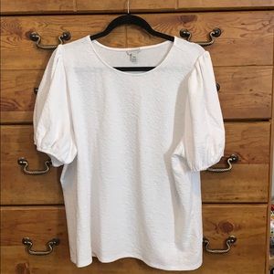A New Day White Puff Sleeve Top